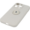 Etui Bizon Case Silicone Ring Sq do iPhone 14 Pro, beżowe