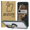 Etui z uchwytem na palec Bizon Case Hybrid Ring do Motorola Moto G35 5G, przydymione z ciemnozieloną ramką