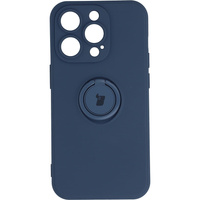 Etui Bizon Case Silicone Ring Sq do iPhone 14 Pro, granatowe