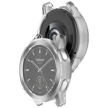 Etui Bizon Case Watch Felipe do Xiaomi Watch S3 47 mm, przezroczyste