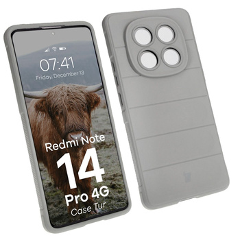 Pancerne etui Bizon Case Tur do Xiaomi Redmi Note 14 Pro 4G, jasnoszare