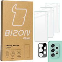 3x Szkło hartowane + szybka na aparat Bizon Glass Clear Pack do Galaxy A53