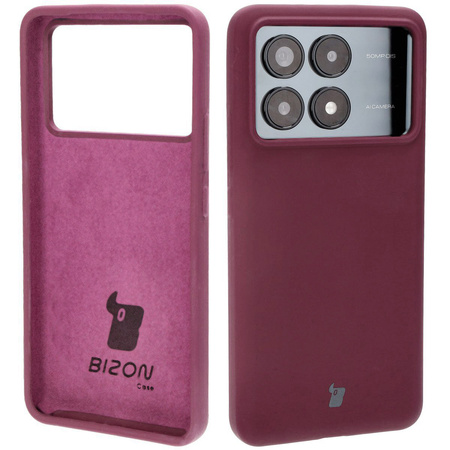 Silikonowe etui Bizon Soft Case do Xiaomi Poco F6 Pro, ciemnofioletowe
