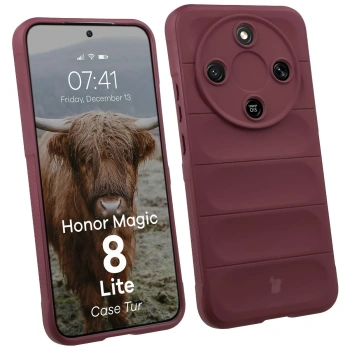 Pancerne etui Bizon Case Tur do Honor Magic8 Lite, burgundowe