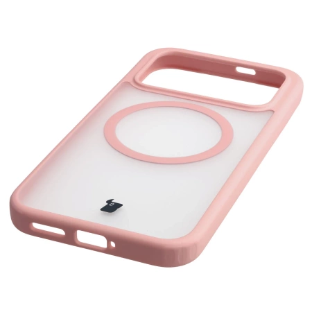 Etui z pierścieniem magnetycznym Bizon Case MatteO do Xiaomi POCO F8 Pro, przydymione-jasnoróżowe