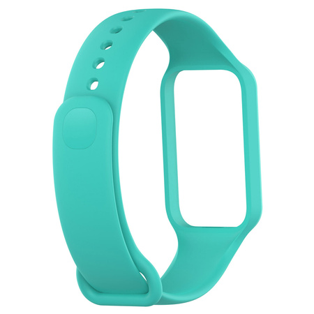 Etui z paskiem Bizon Strap + Case Watch Dots do Xiaomi Redmi Smart Band 2 / Xiaomi Mi Band 8 Active, ciemno-miętowe