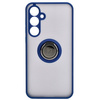 Etui z uchwytem na palec Bizon Case Hybrid Ring do Galaxy A55 5G, przydymione z granatową ramką