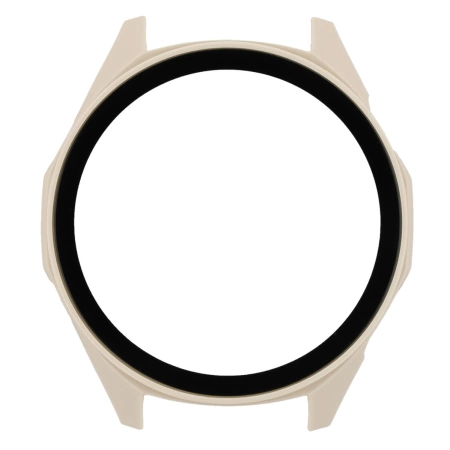 Etui ze szkłem do zegarka Bizon Case Watch Adamo do Huawei Watch GT6 46 mm, beżowe