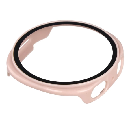 Etui ze szkłem do zegarka Bizon Case Watch Adamo do Samsung Galaxy Watch 8 44 mm, różowe