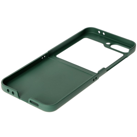 Pancerne etui Bizon Case Tur do Galaxy Z Flip7 FE / Z Flip6, ciemnozielone
