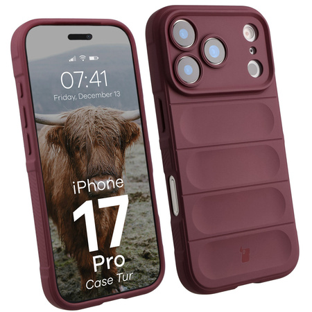 Pancerne etui Bizon Case Tur do iPhone 17 Pro, burgundowe
