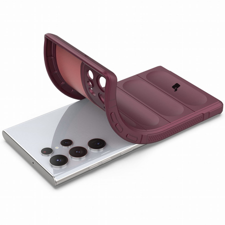 Pancerne etui Bizon Case Tur do Galaxy S22 Ultra, burgundowe