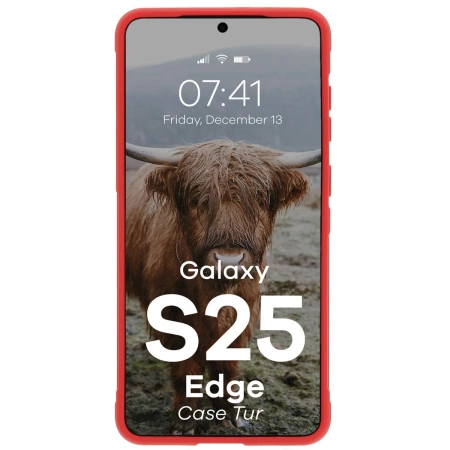Pancerne etui Bizon Case Tur do Galaxy S25 Edge, czerwone