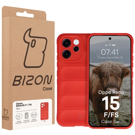 Pancerne etui Bizon Case Tur do Oppo Reno 15 F / FS, czerwone