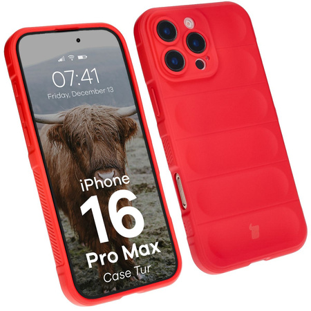Pancerne etui Bizon Case Tur do iPhone 16 Pro Max, czerwone