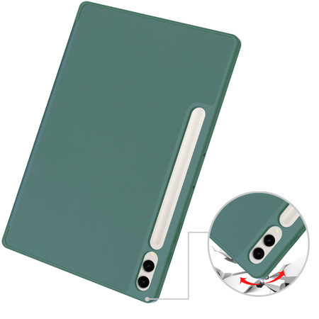 Etui Bizon Case Tab Lizard do Galaxy Tab S10 Plus / S9 Plus, ciemnozielone