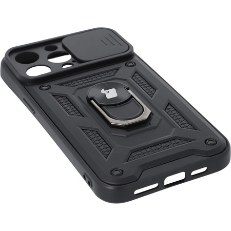 Etui Bizon Case CamShield Ring do iPhone 14 Pro Max, czarne