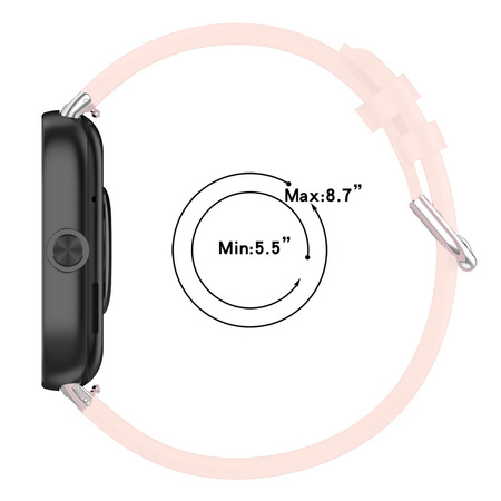 Pasek Bizon Strap Watch Casual do Xiaomi Redmi Watch 5/4 / Smart Band 9/8 Pro, jasnoróżowy