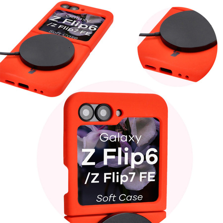 Silikonowe etui Bizon Soft Case do Galaxy Z Flip6, czerwone