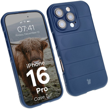 Pancerne etui Bizon Case Tur do iPhone 16 Pro, granatowe