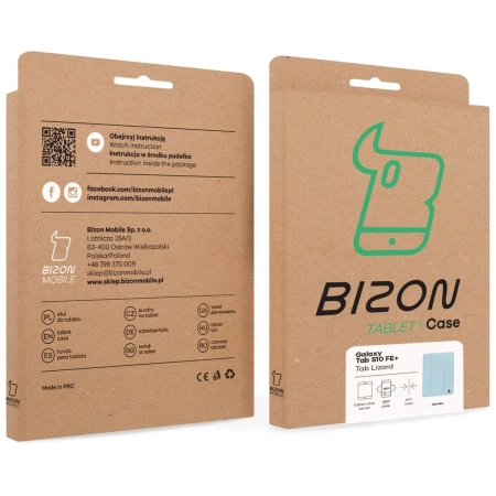 Etui z klapką Bizon Case Tab Lizard do Galaxy Tab S10 FE Plus, błękitne