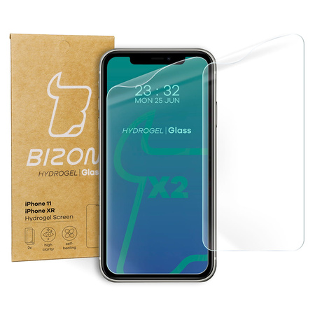 Folia hydrożelowa na ekran Bizon Glass Hydrogel Front Duo do iPhone 11 / XR, 2 sztuki