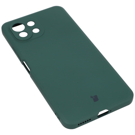 Etui Bizon Case Silicone do Xiaomi Mi 11 Lite / 5G / 5G NE, ciemnozielone