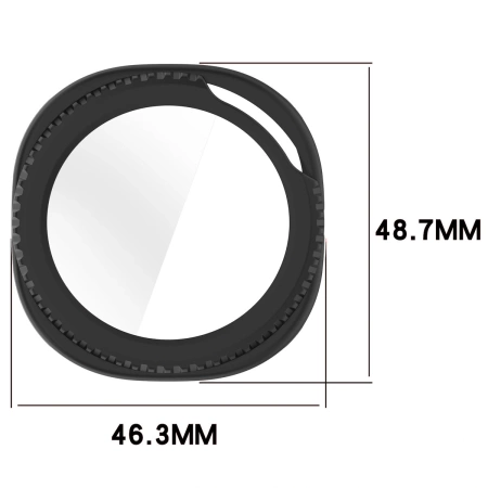 Etui ze szkłem do zegarka Bizon Case Watch Adamo do Samsung Galaxy Watch 8 Classic 46 mm, matowe czarne