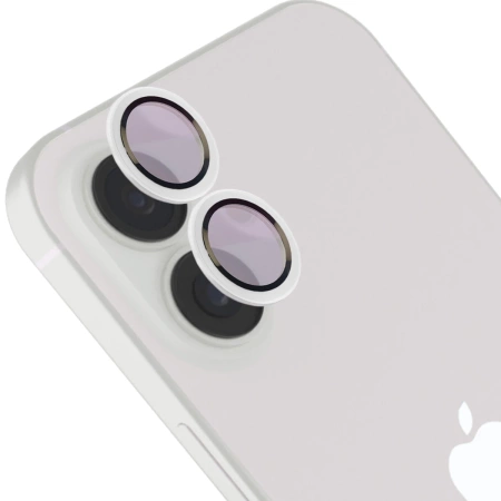 Szkło na aparat z aplikatorem Bizon Glass Snap Lens do iPhone 17, 1 zestaw, biała ramka