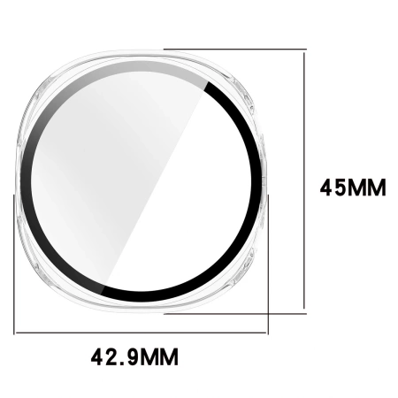 Etui ze szkłem do zegarka Bizon Case Watch Adamo do Samsung Galaxy Watch 8 40 mm, przeźroczyste