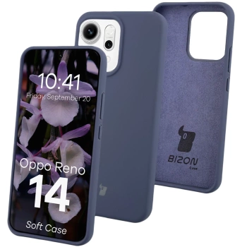 Silikonowe etui Bizon Soft Case do Oppo Reno 14, ciemnoniebieskie