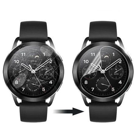 Folia hydrożelowa na ekran Bizon Glass Watch Hydrogel Duo do Xiaomi Watch S3 47 mm, 2 sztuki