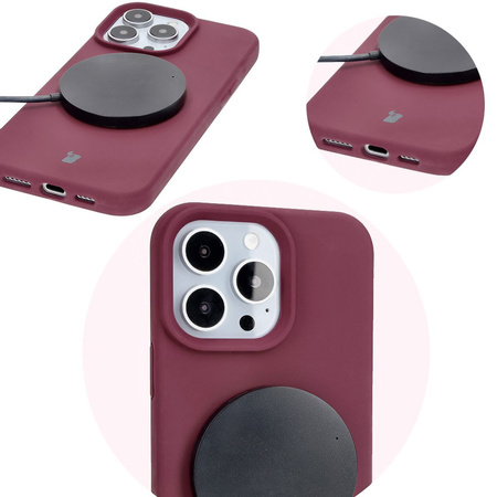 Silikonowe etui Bizon Soft Case do iPhone 16 Pro Max, ciemnofioletowe