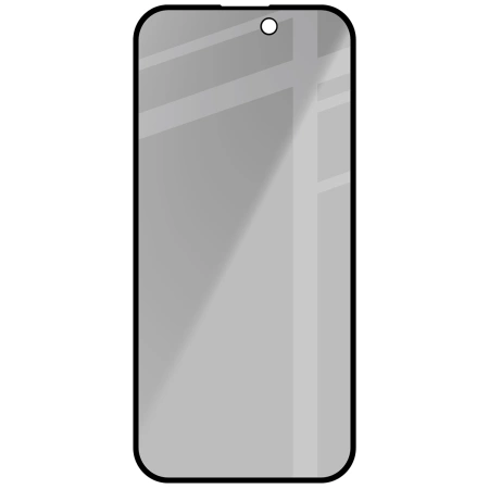 Prywatyzujące szkło hartowane Bizon Glass Edge Shadow do iPhone 16/15, przyciemniane z czarną ramką