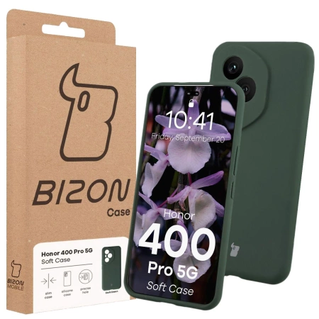 Silikonowe etui Bizon Soft Case do Honor 400 Pro, ciemnozielone
