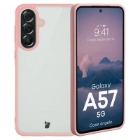 Etui Bizon Case Angelo do Galaxy A57 5G, półprzezroczyste z jasnoróżową ramką