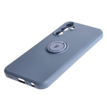 Etui Bizon Case Silicone Ring Sq do Galaxy A24, szare