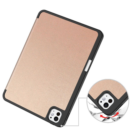 Etui Bizon Case Tab Lizard do iPad Pro 11" 2025 / 2024, różowozłote