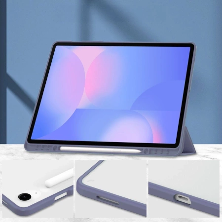 Etui z klapką Bizon Case Tab Clear Matt do Galaxy Tab S10 FE Plus, lawendowe