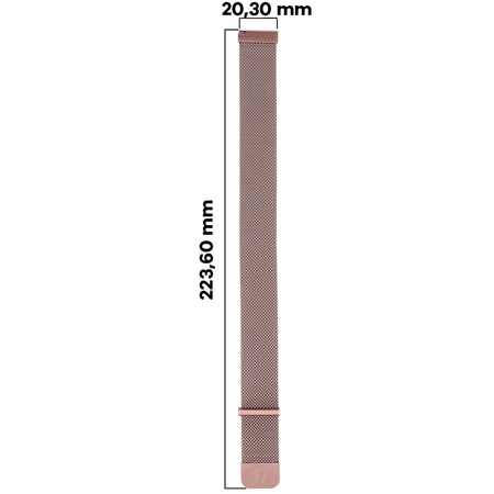 Pasek ze stali nierdzewnej do smartwatcha, Bizon Strap Watch Chain, Quick Release 22 mm, różowy