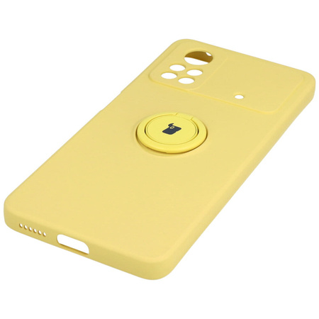 Etui Bizon Case Silicone Ring do Xiaomi Poco X4 Pro 5G, żółte