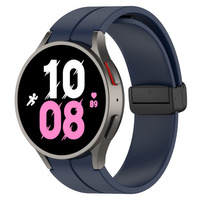 Silikonowy pasek Bizon Strap Watch Silicone do Galaxy Watch FE/7/6/6 Classic/5/5 Pro/4/4 Classic, granatowy