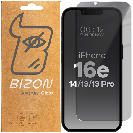 Prywatyzujące szkło hartowane Bizon Glass Clear Shadow do iPhone 16 Pro Max, przyciemniane