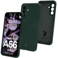 Silikonowe etui Bizon Soft Case do Galaxy A56 5G, ciemnozielone