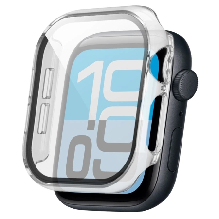 Etui ze szkłem do zegarka Bizon Case Watch Adamo do Apple Watch SE 3 / SE 2 / SE / 6 / 5 / 4 (44 mm), przezroczyste