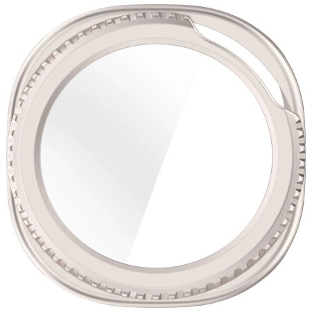 Etui ze szkłem do zegarka Bizon Case Watch Adamo do Samsung Galaxy Watch 8 Classic 46 mm, szampańskie