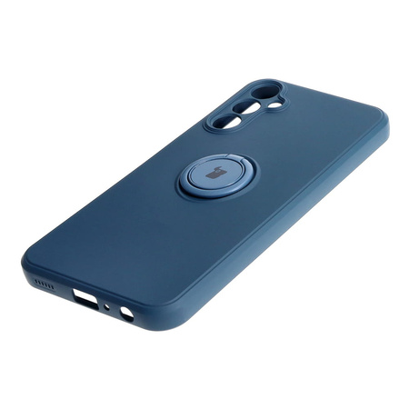 Etui Bizon Case Silicone Ring Sq do Galaxy A24, granatowe
