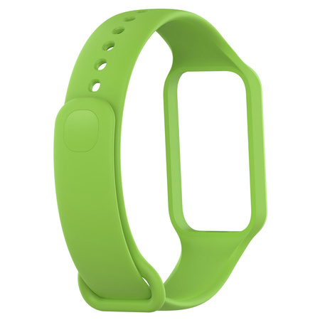 Etui z paskiem Bizon Strap + Case Watch Dots do Xiaomi Redmi Smart Band 2 / Xiaomi Mi Band 8 Active, jasnozielone