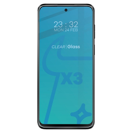 3x Szkło hartowane + szybka na aparat Bizon Glass Clear 2 Pack do Moto G13/G23 4G