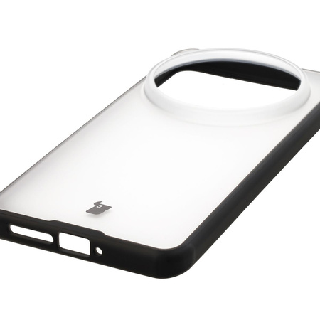 Etui Bizon Case Angelo do Xiaomi 15 Ultra, półprzezroczyste z czarną ramką